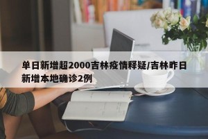 单日新增超2000吉林疫情释疑/吉林昨日新增本地确诊2例